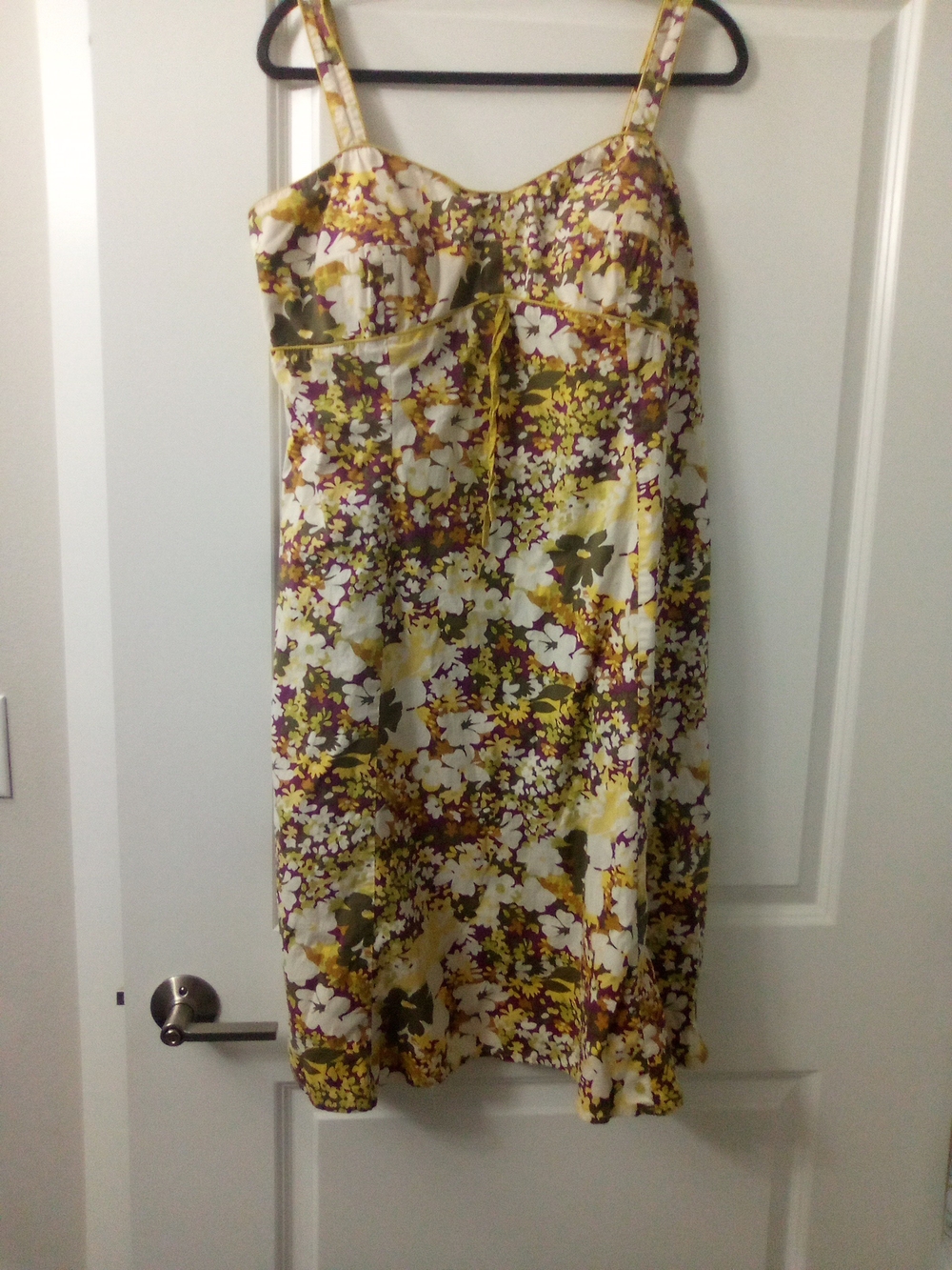 KSL Cottagecore Floral Midi Sundress in Yellow & Green Sweetheart Neck Size 16W